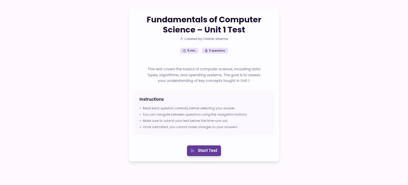 وسائط اختبار التقاط - منصة الاختبار عبر الإنترنت التي تعمل بمنظمة العفو الدولية 2