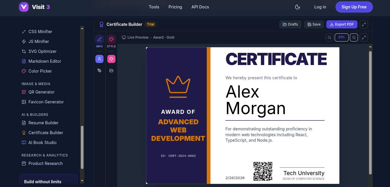 VisitThree - Screenshot 4 showing product features and functionality