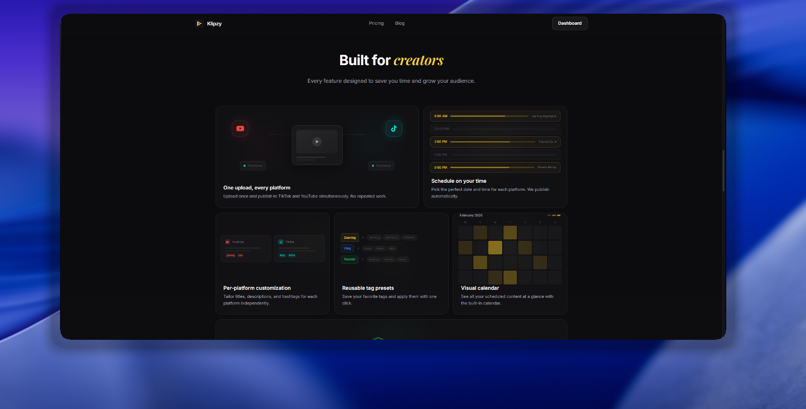 Klipzy - Screenshot 2 showing product features and functionality