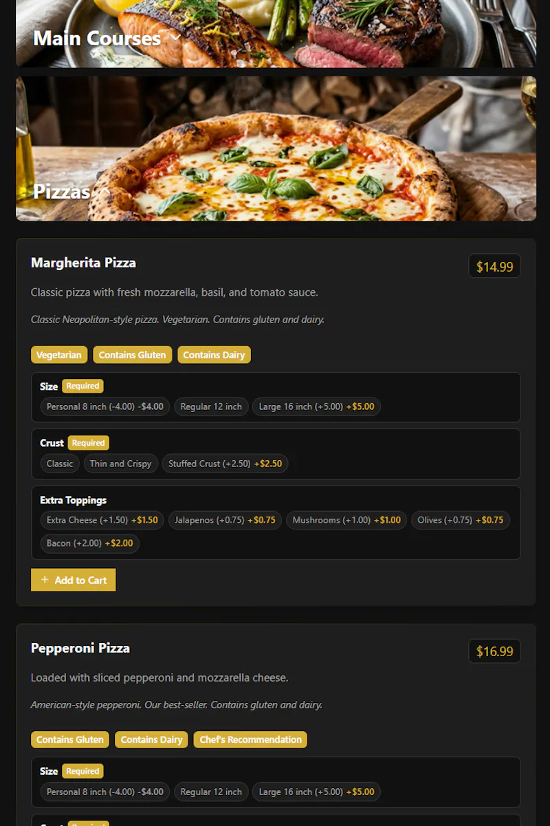 TableMenu screenshot 3
