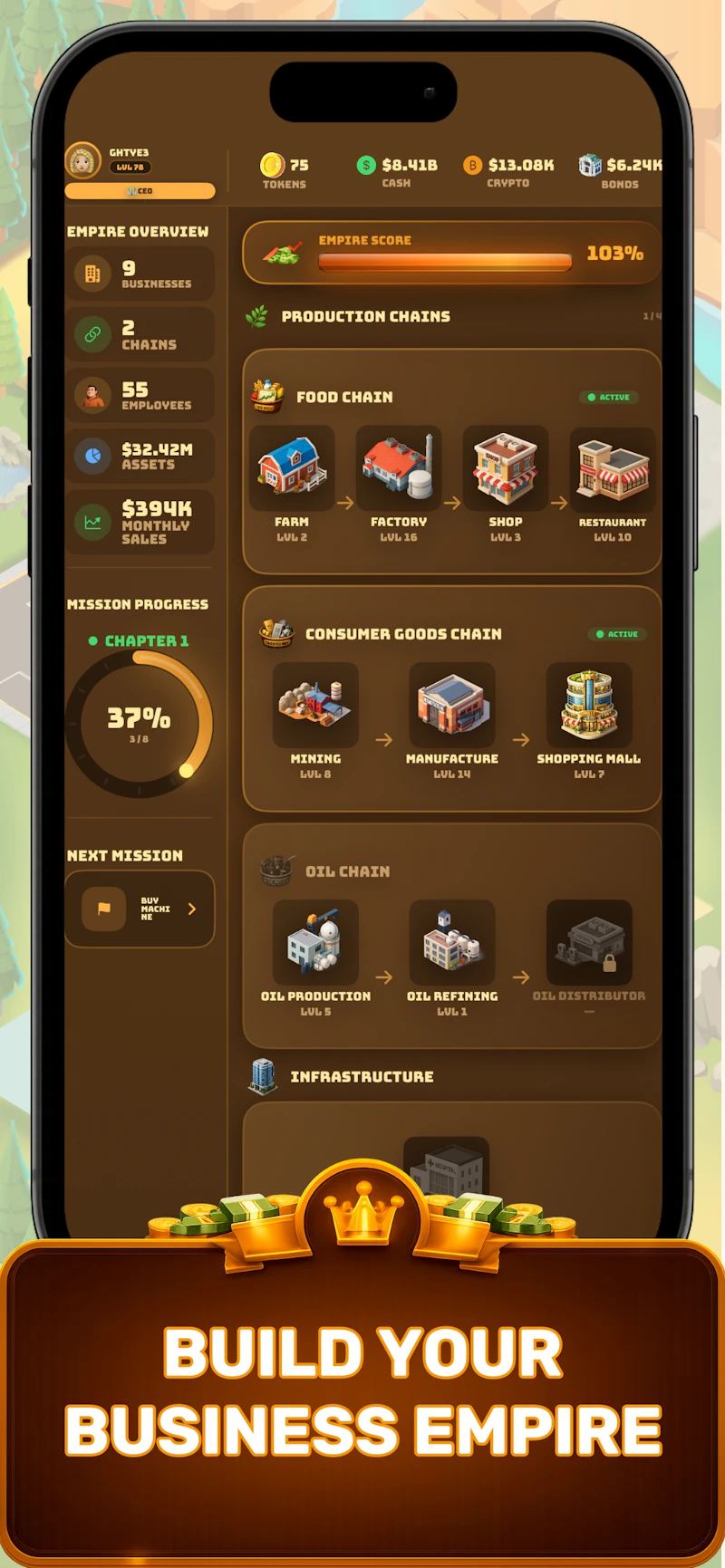 Business Empire Manager Simulao screenshot 1