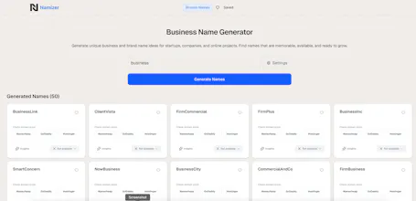 Namizer - Business Name Generator gallery image
