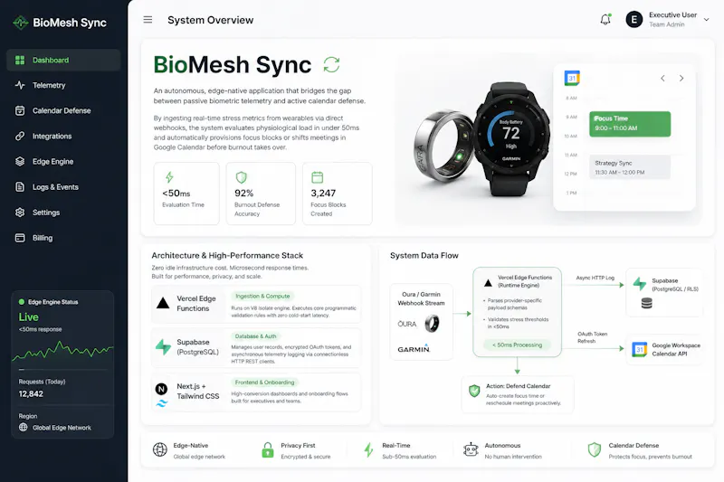 BioMesh Sync,Autonomous Calendar Defense screenshot 3