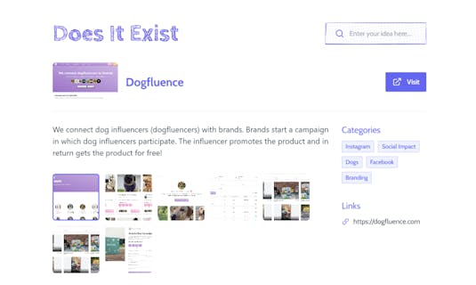 一鍵預覽網站,客戶/專案管理工具,查看創意是否有人做過【ProductHunt 每周精選工具#004】 11 Does It Exist 畫面預覽#03