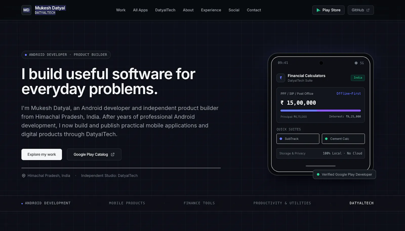Mukesh Datyal — Android Developer screenshot 1