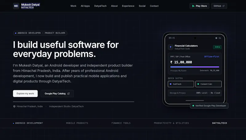 Mukesh Datyal — Android Developer screenshot 1
