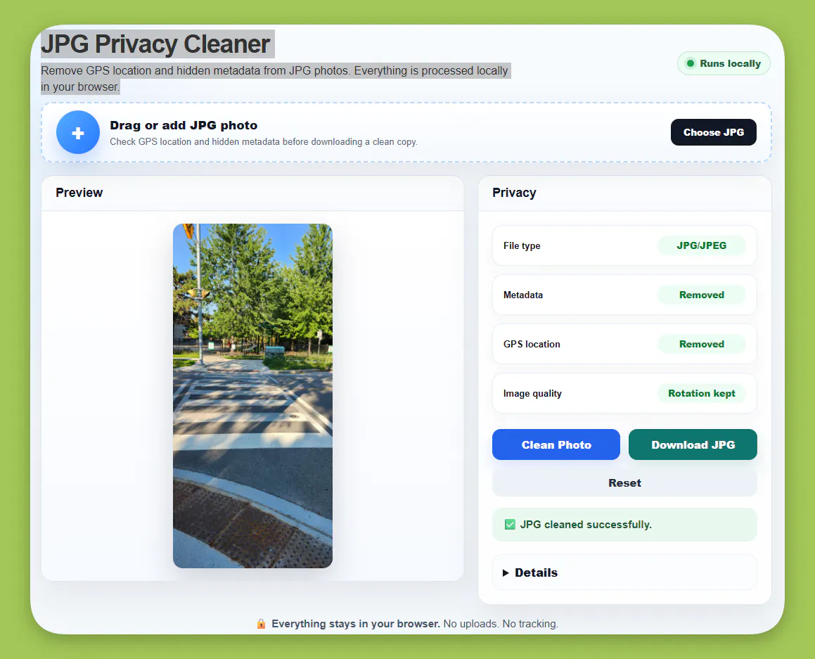 JPG Privacy Cleaner gallery image