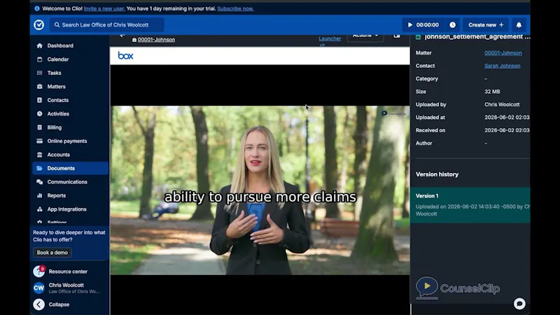 CounselClip screenshot 1 (video preview)