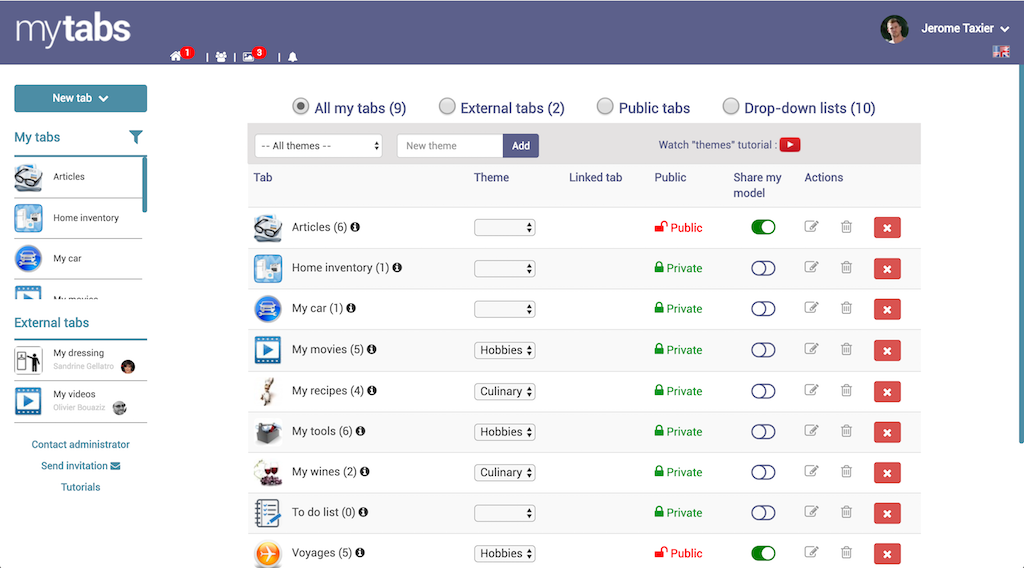 myTabs - database gallery image