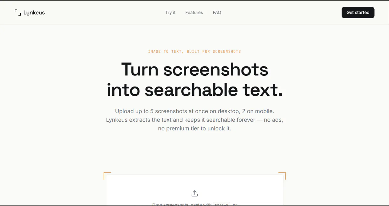 Lynkeus — Image to text, for screenshots gallery image