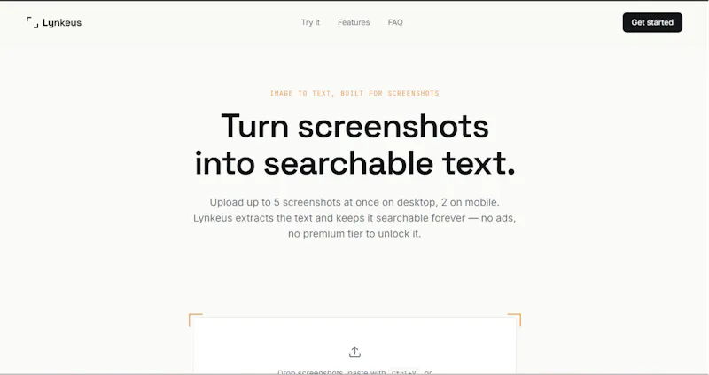 Lynkeus — Image to text, for screenshots screenshot 2
