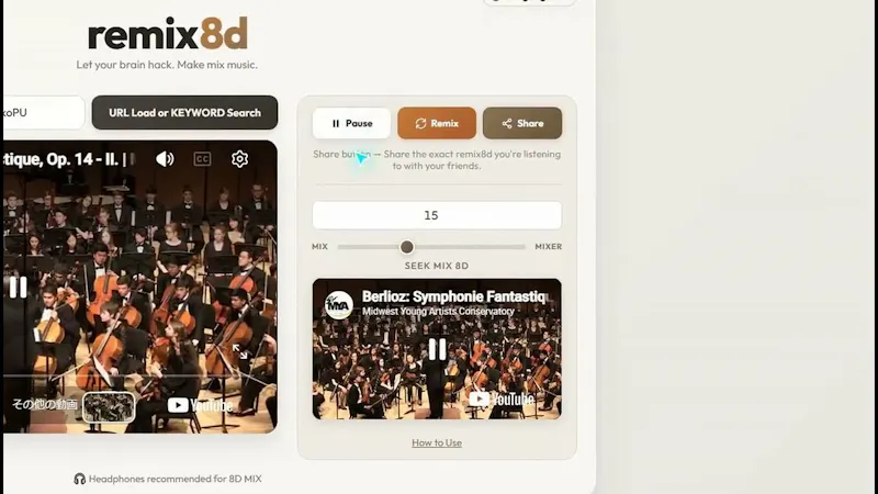 remix8d screenshot 1 (video preview)