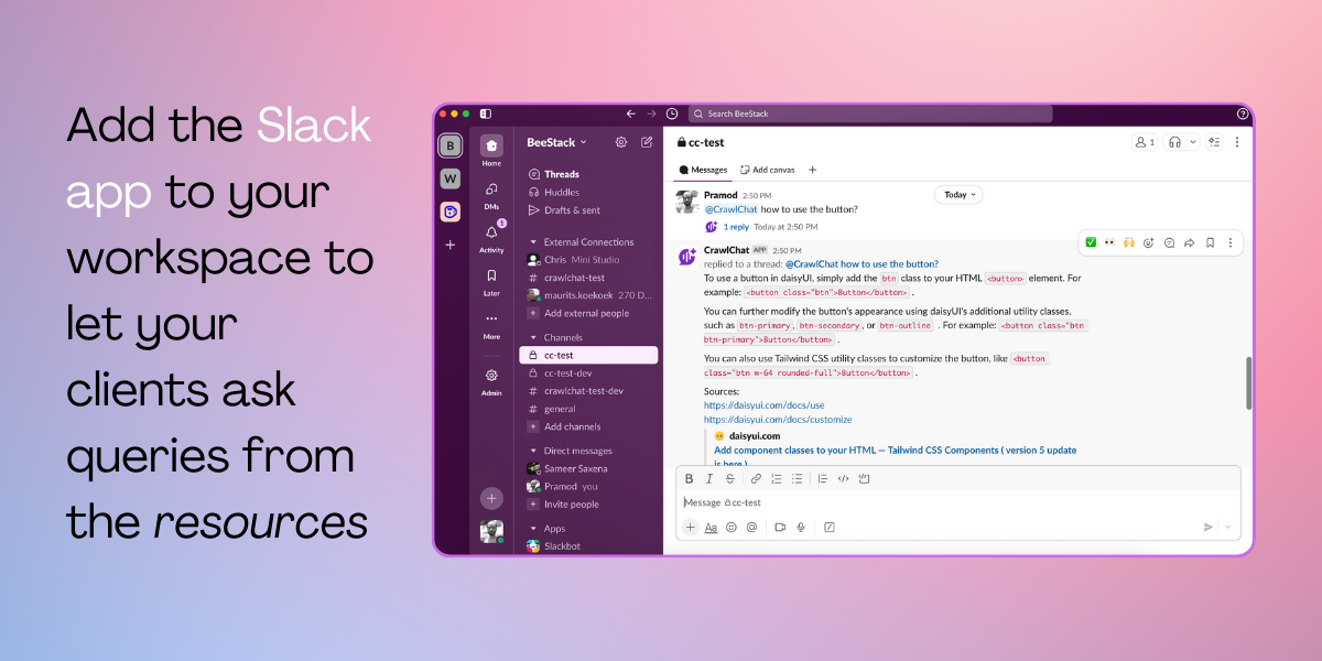 CrawlChat - AI Chatbot for your documentation and support media 5