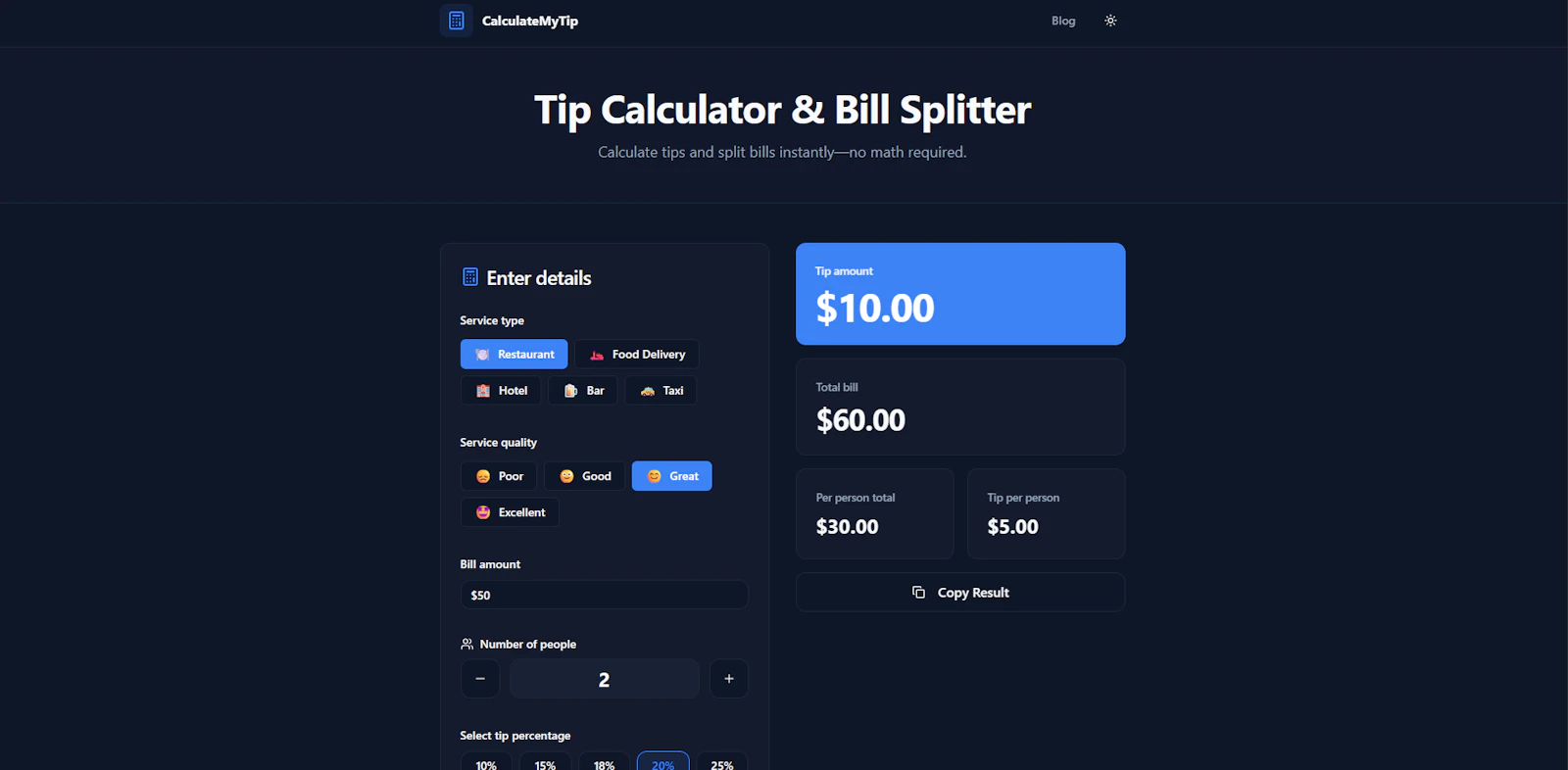 Calculate My Tip screenshot 3