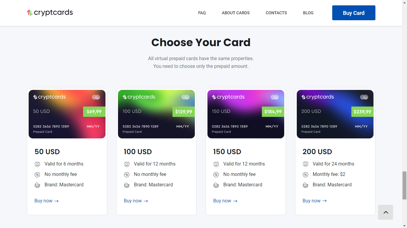 وسائط cryptcards - بطاقات افتراضية مسبقة الدفع 2