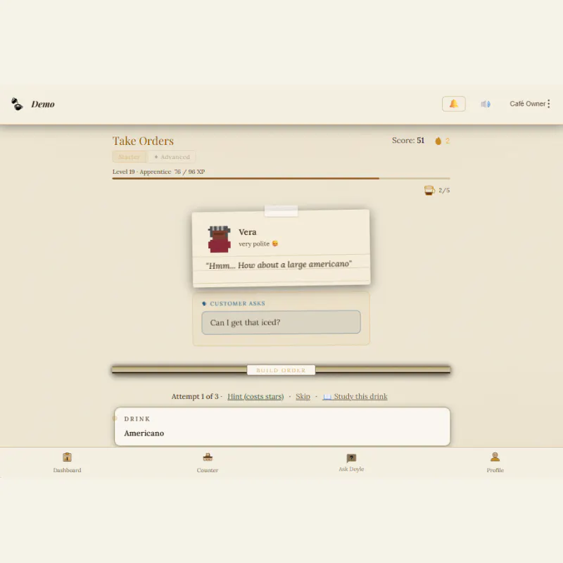 My Barista Trainer — Gamified Training gallery image