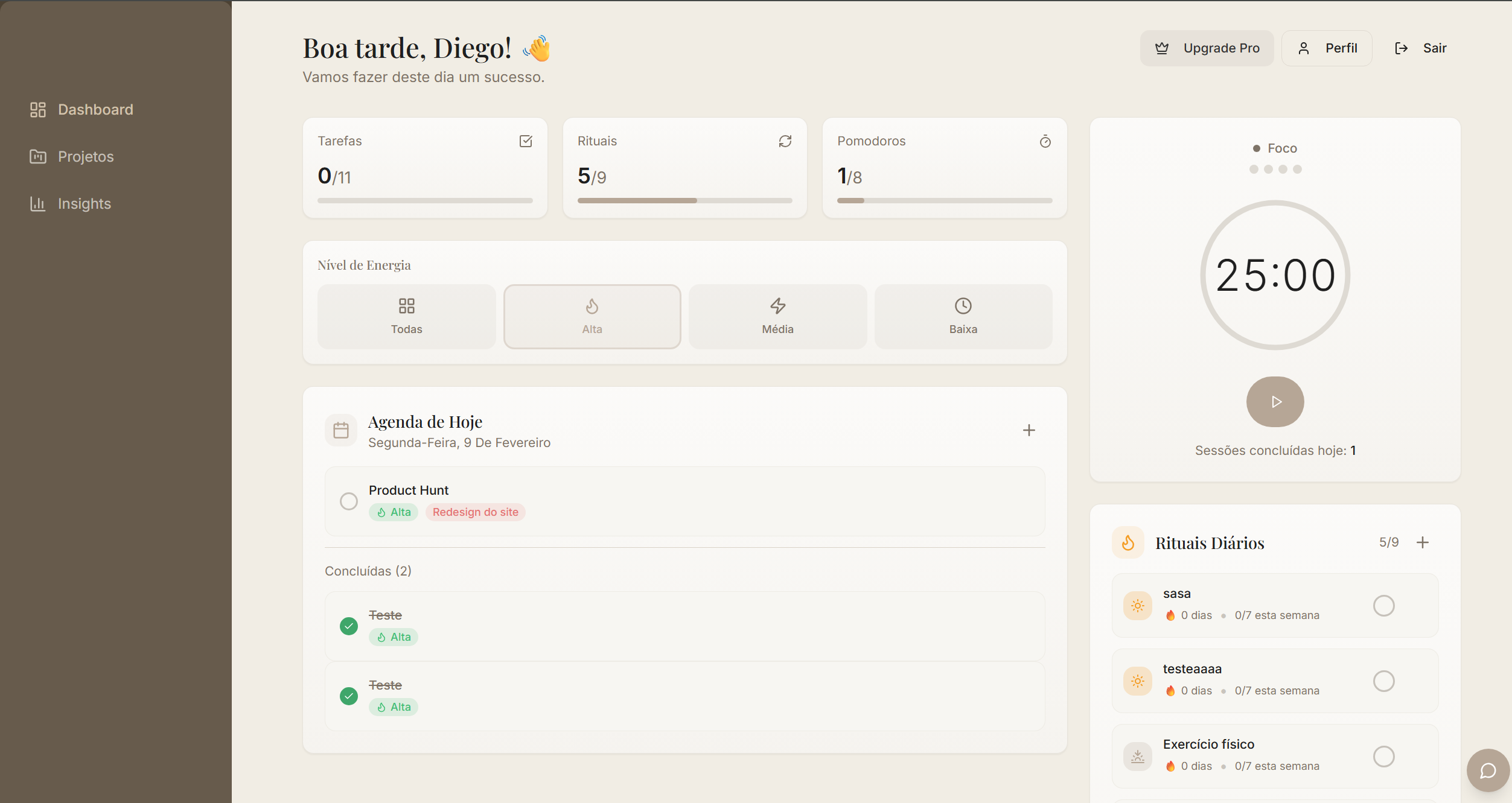 Focusly App - Main product screenshot demonstrating key features and user interface