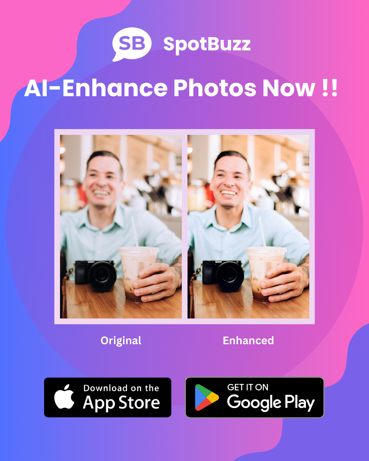 Spotbuzz - AI fotobewerking en bijschriften - Verbeter afbeeldingen, verfraai foto's, maak bijschriften en nog veel meer media 4