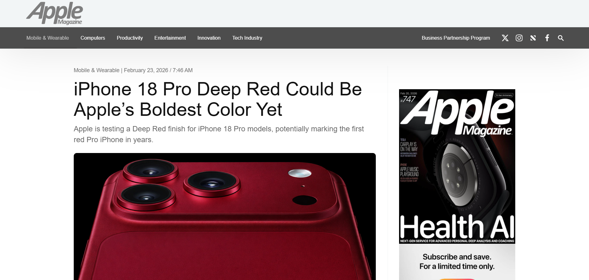 AppleMagazine - Screenshot 3 showing product features and functionality
