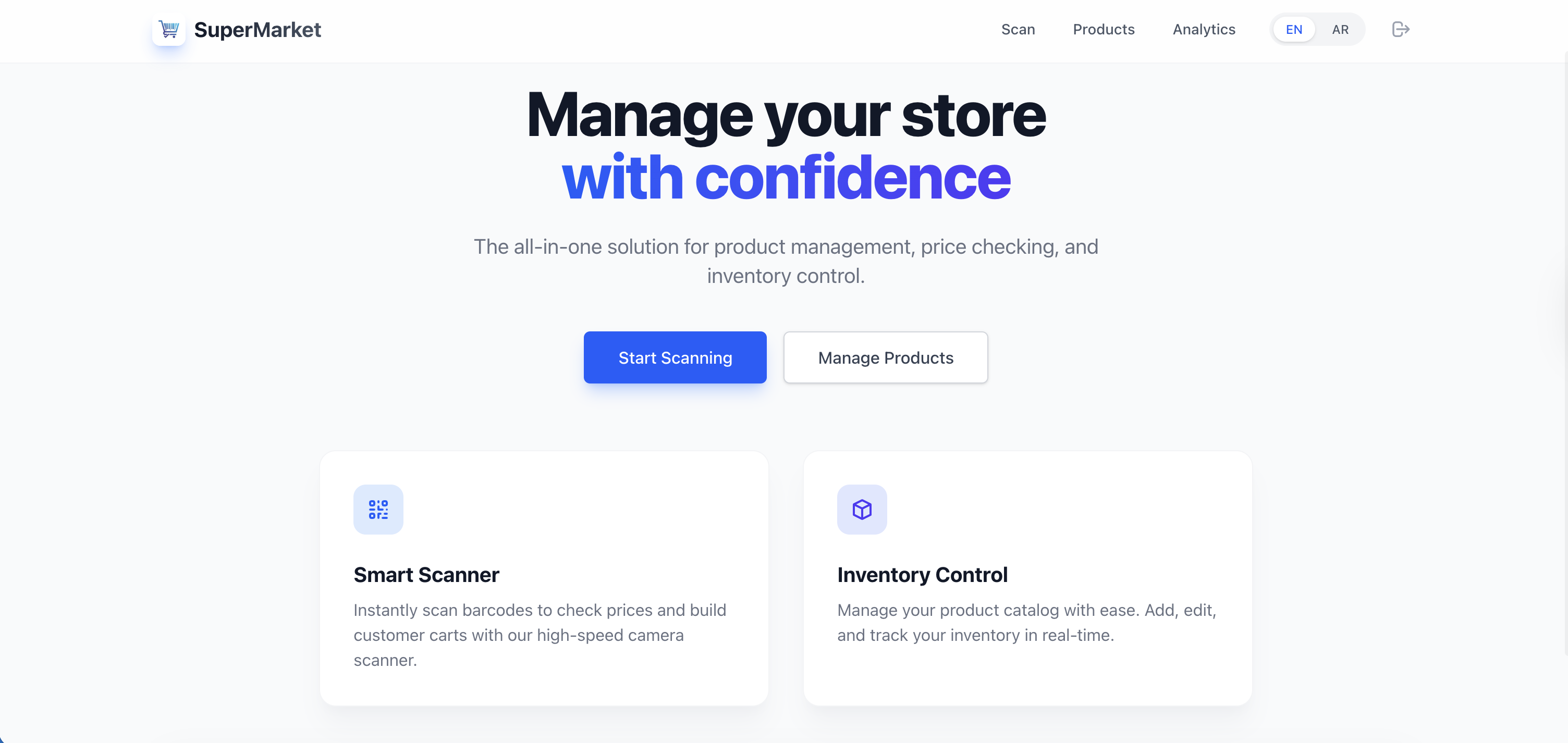 Mini Super market PWA website  - Screenshot 3 showing product features and functionality
