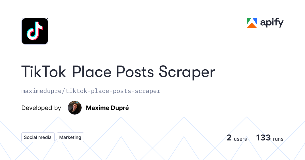 TikTok Place Posts Scraper gallery image