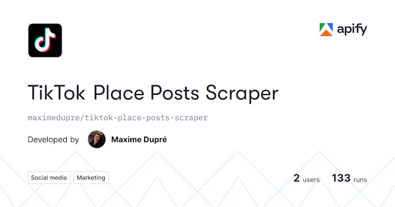 TikTok Place Posts Scraper screenshot 1