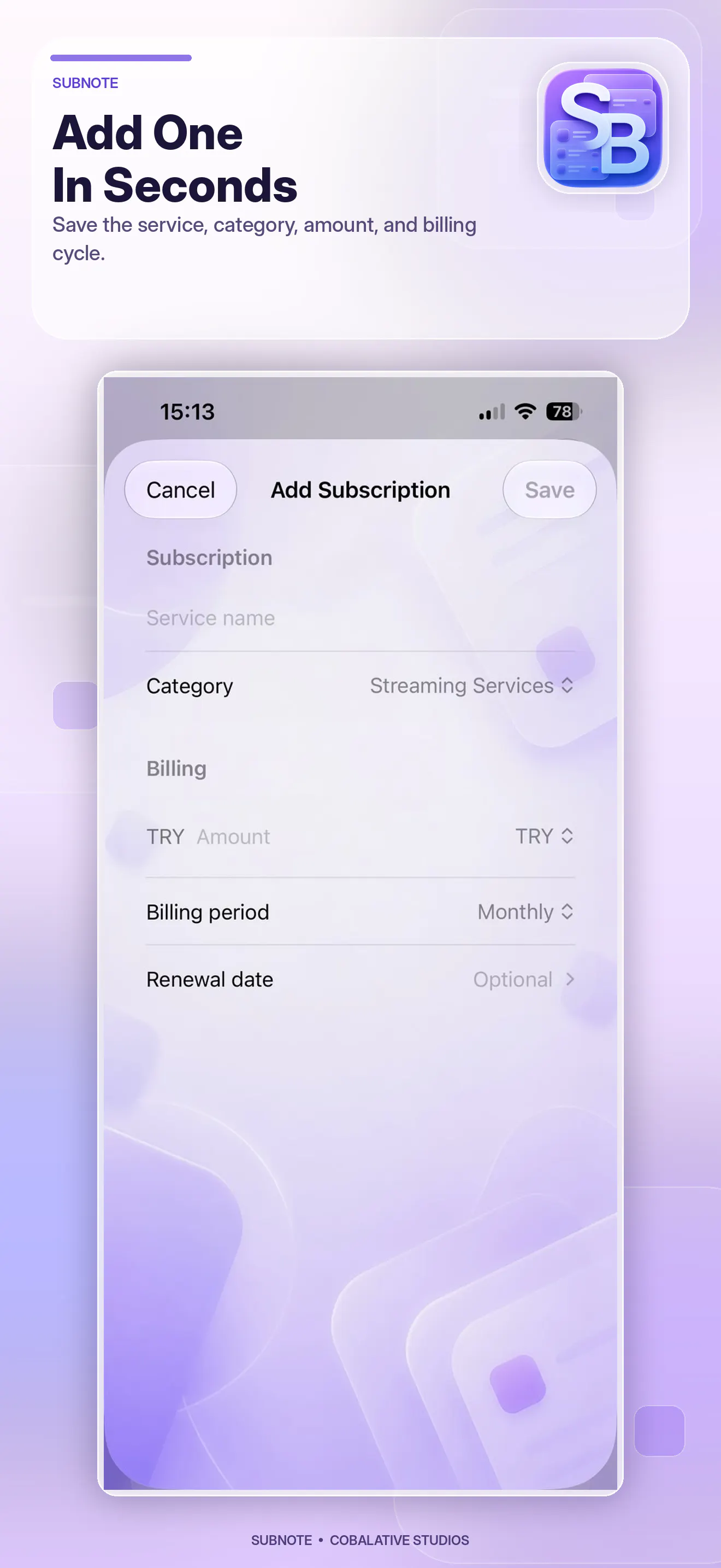 SubNote: Subscription Tracker gallery image