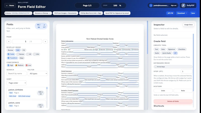 DullyPDF | Fillable Form Automation screenshot 1 (video preview)