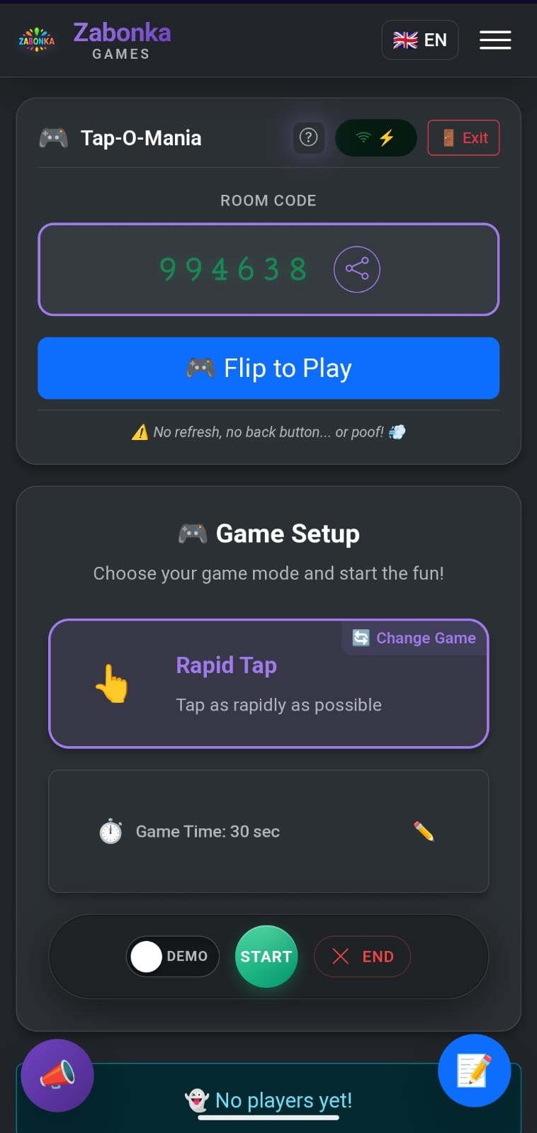 Zabonka Games - Screenshot 4 showing product features and functionality