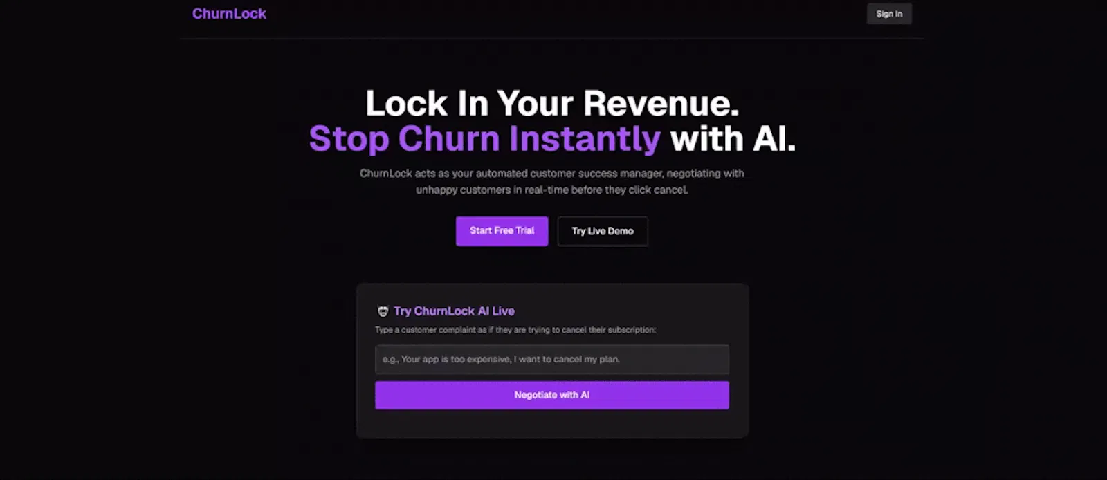 ChurnLock screenshot 1 (video preview)