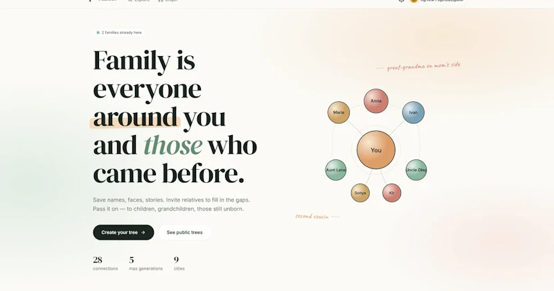 Flances — family tree online screenshot 1