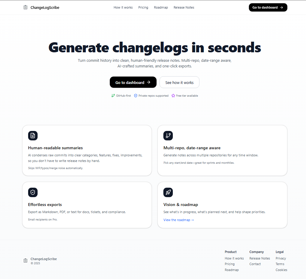 Média ChangeLogscribe - Transformez-vous instantanément des changements propres. 1