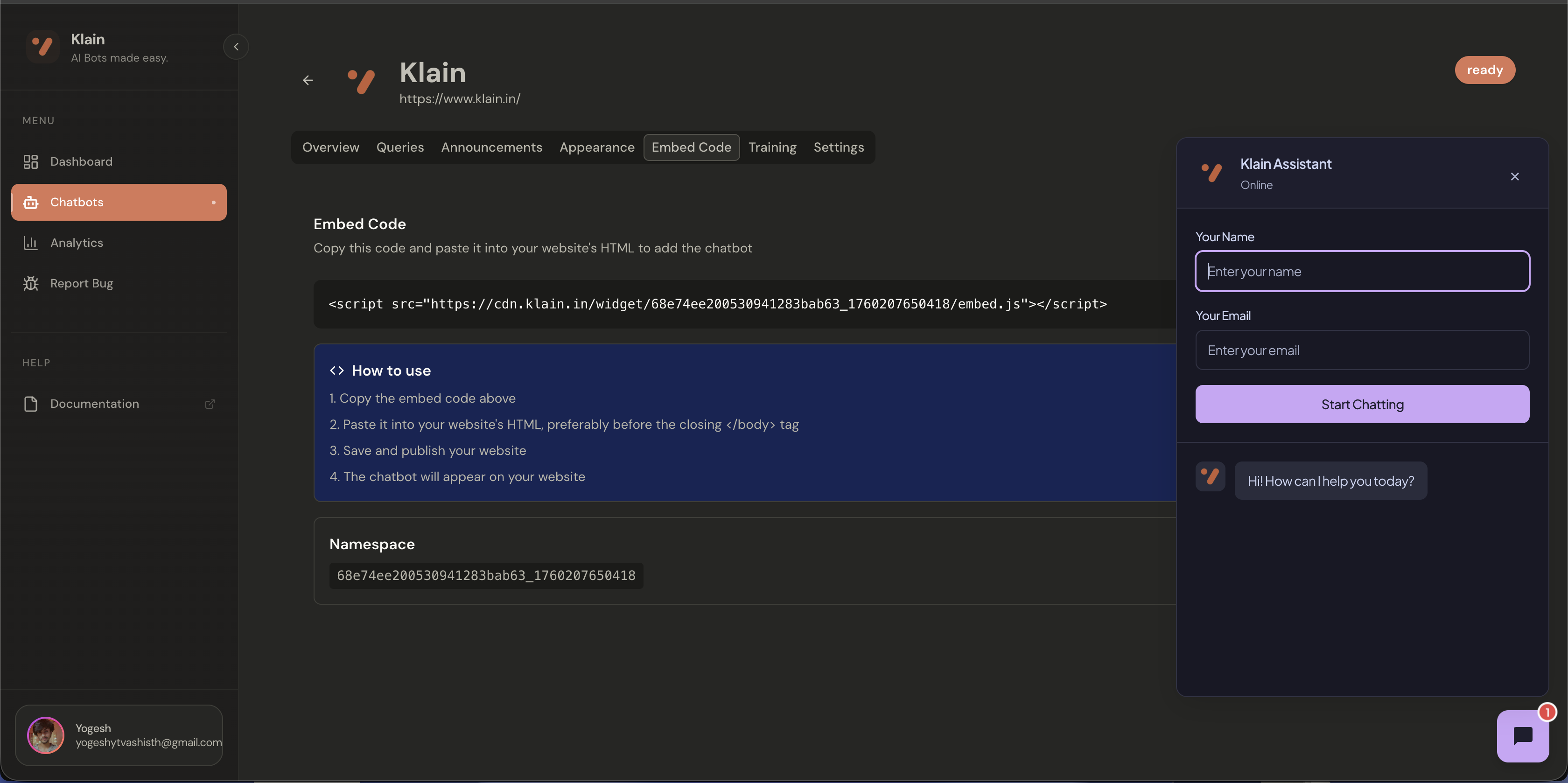 Klain | Lets website talk using AI gallery image