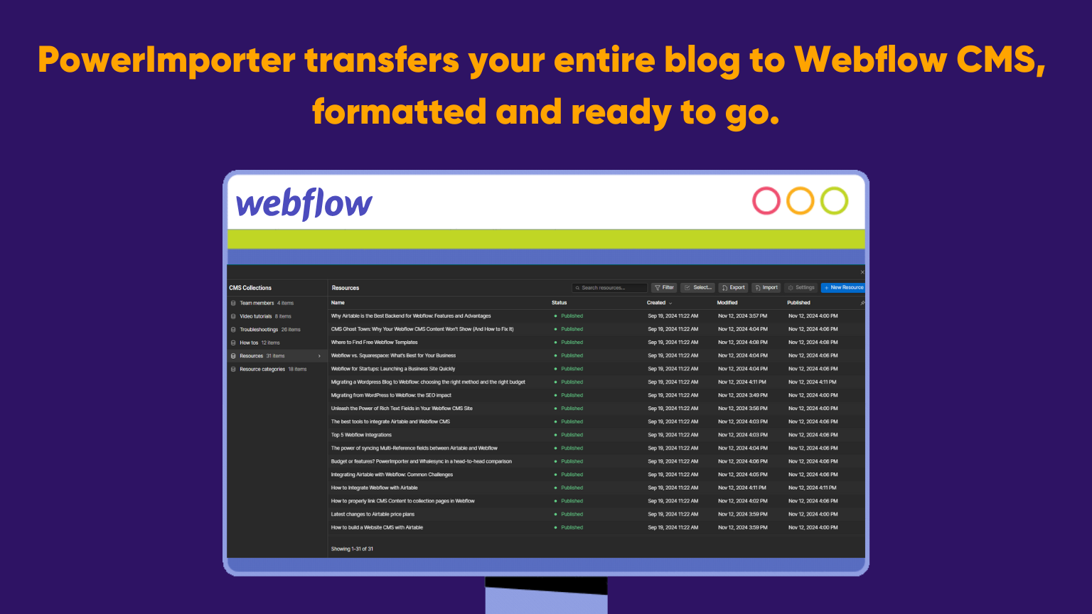 Powerimporter - Migrare un intero blog WordPress su Webflow in pochi clic media 4