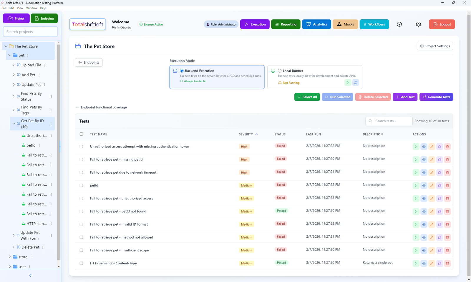 Shift-Left API - Screenshot 2 showing product features and functionality