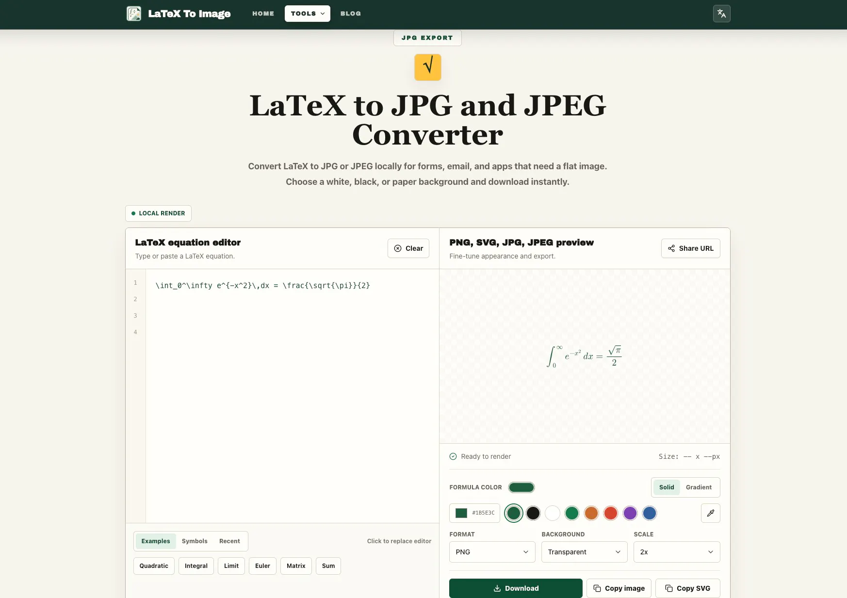 LaTeX To Image gallery image