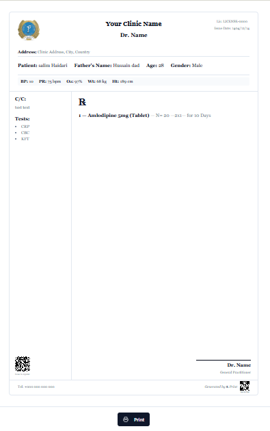 ℞ Print - Main product screenshot demonstrating key features and user interface