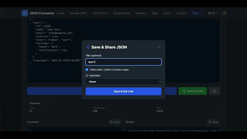 JSON Formatter Blob Viewer screenshot 1 (video preview)
