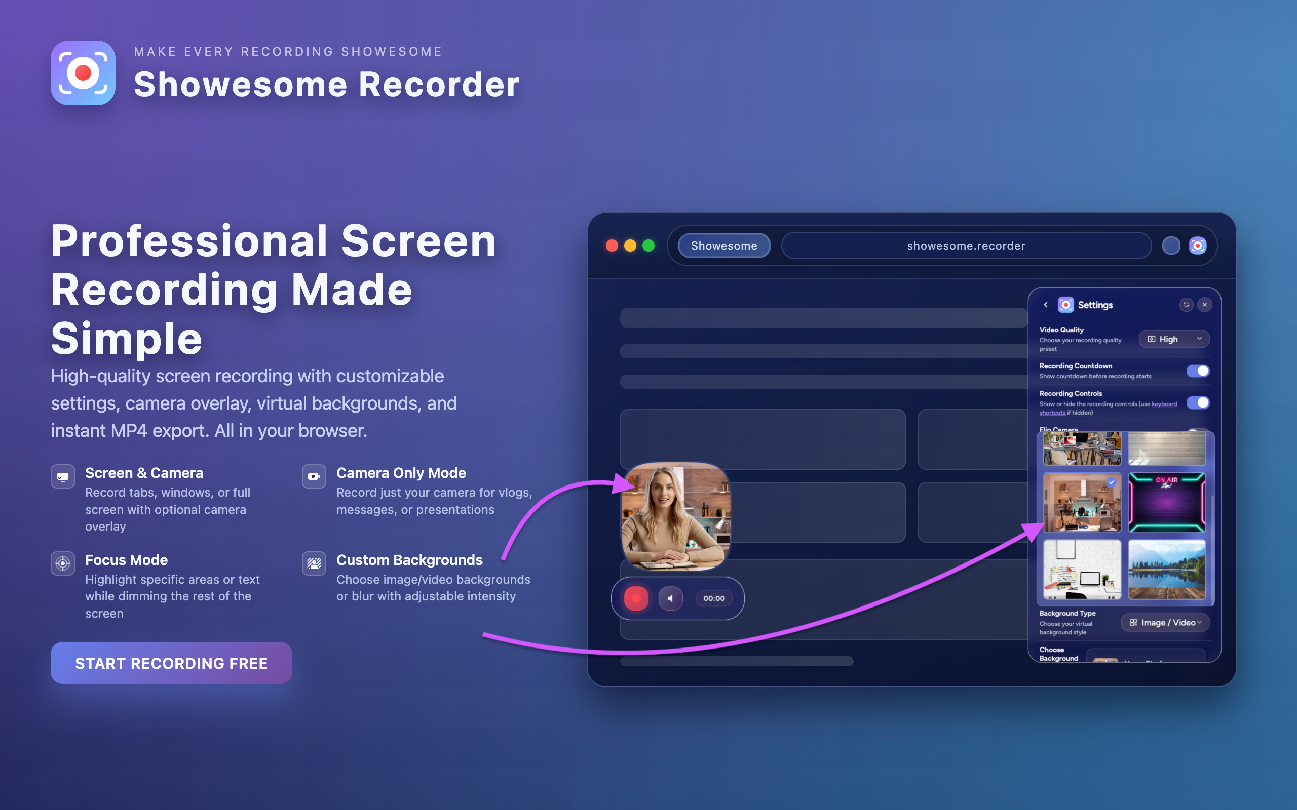 Showesome screen recorder - Screenshot 4 showing product features and functionality