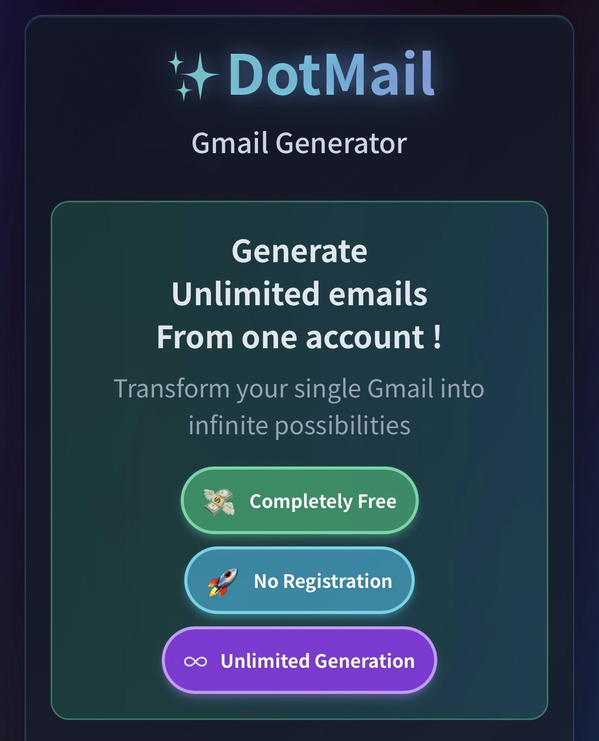 Dotmail - Transformeer één Gmail in onbeperkte e -mailadressen media 2