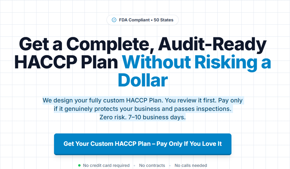 Custom HACCP Plans - Risk Free logo