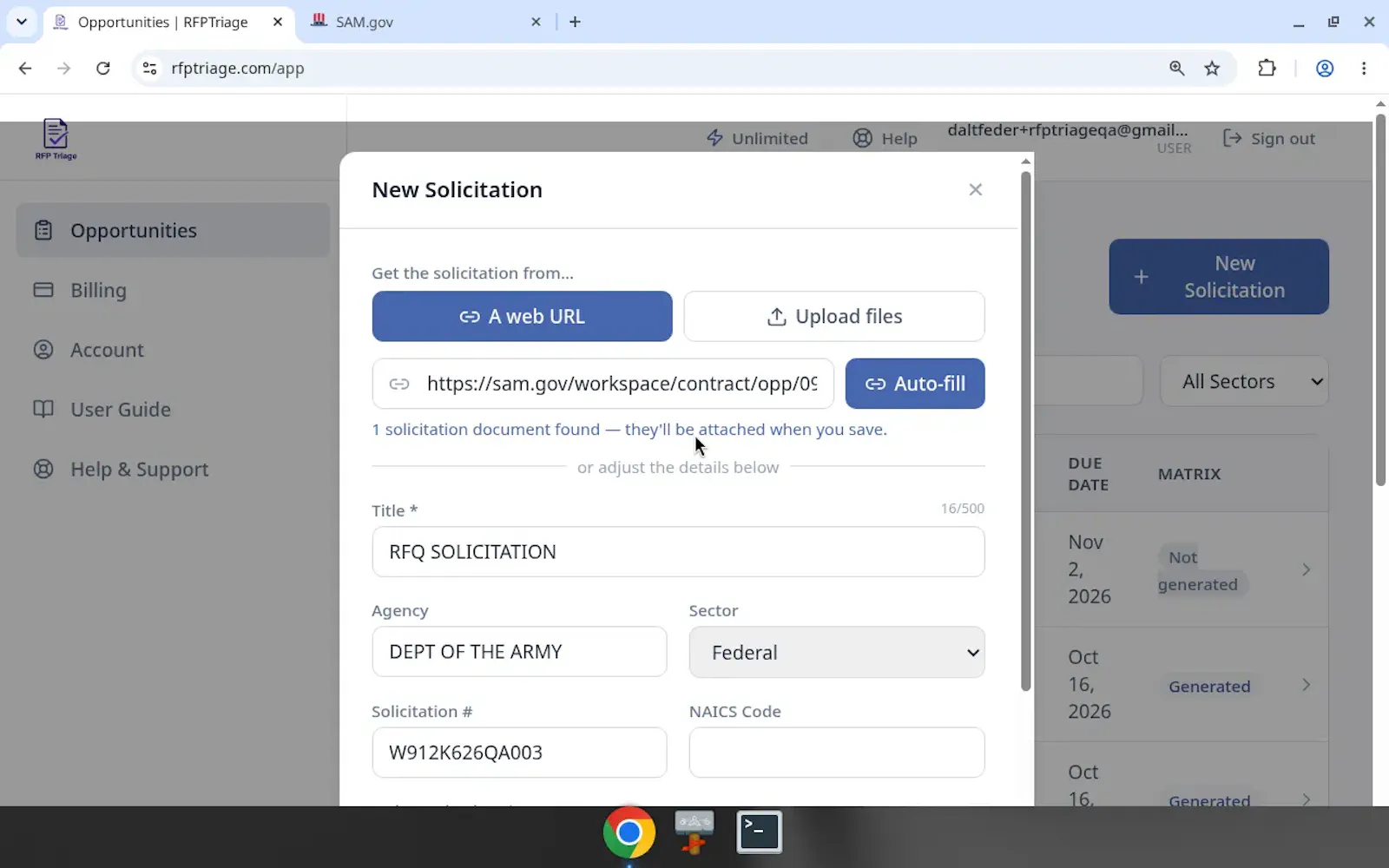 RFPTriage screenshot 5