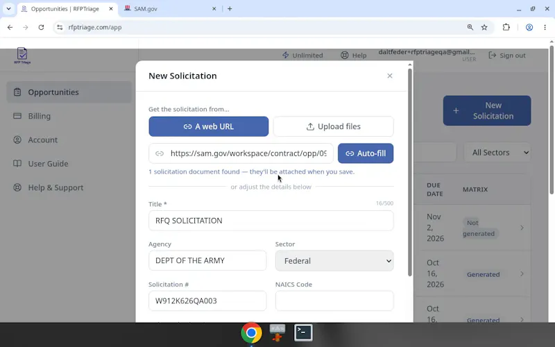 RFPTriage screenshot 5