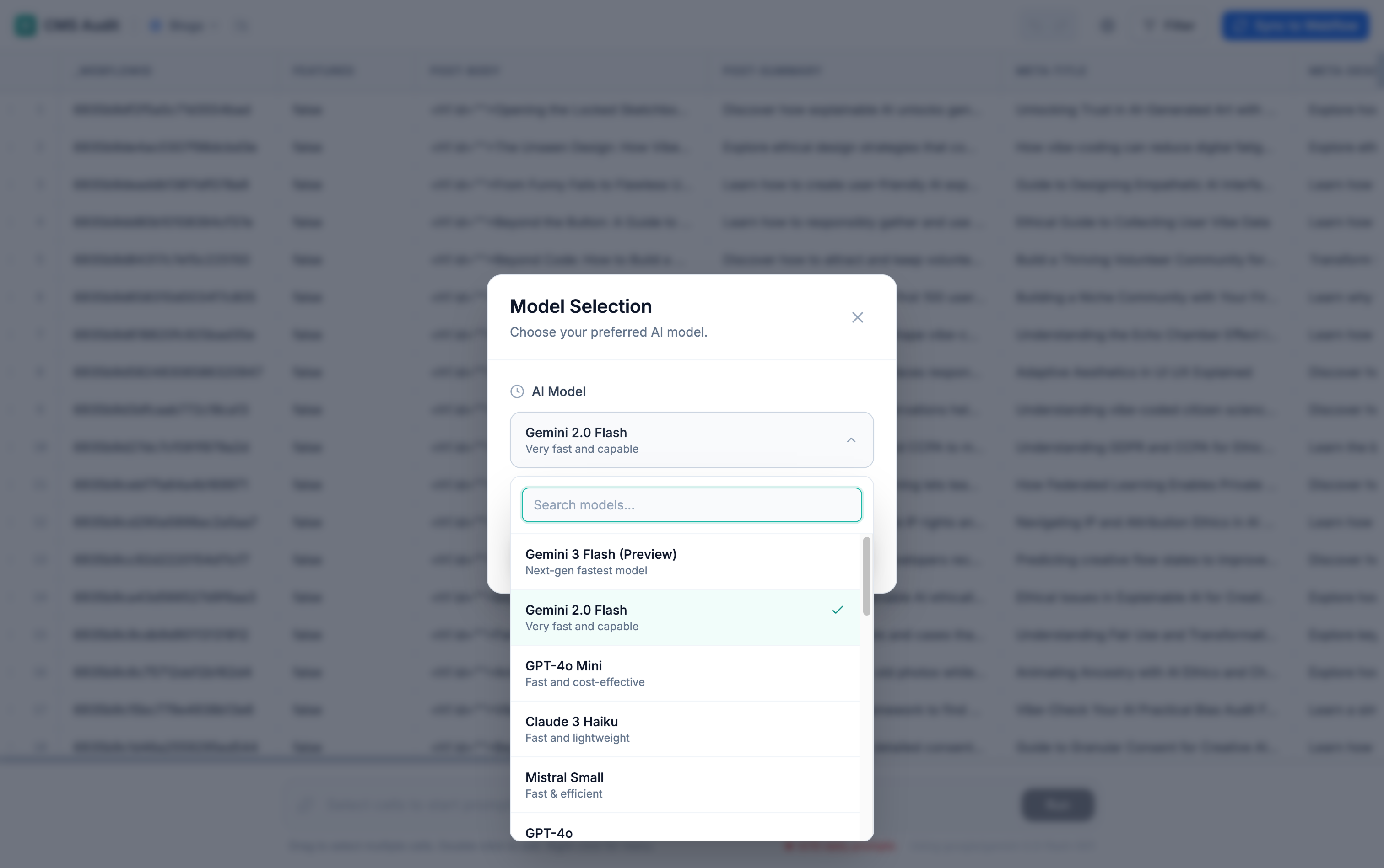 CMS Audit - Screenshot 4 showing product features and functionality