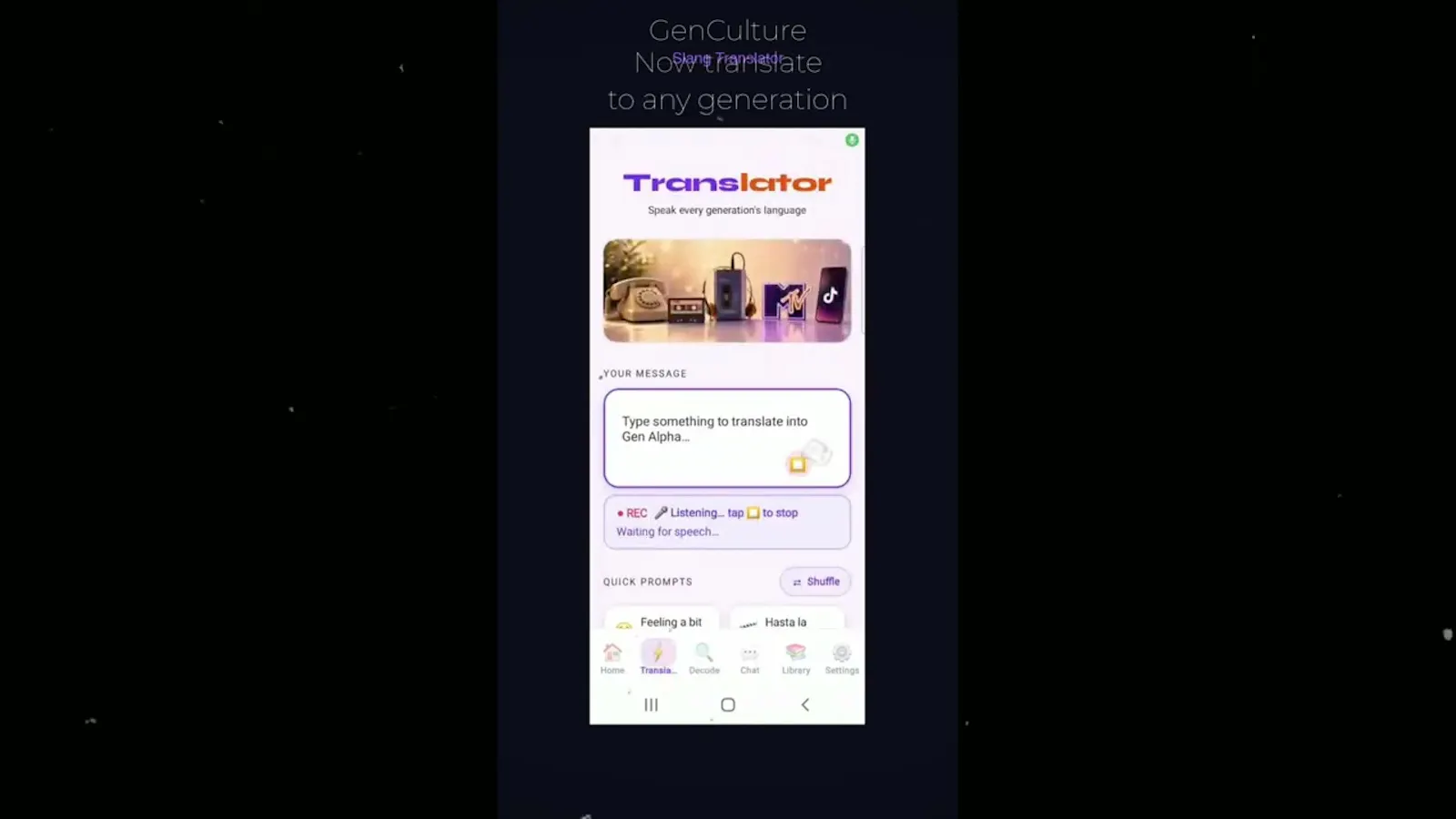 GenCulture: Slang Translator screenshot 1 (video preview)