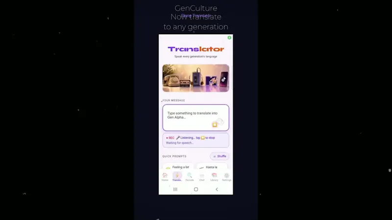 GenCulture: Slang Translator screenshot 1 (video preview)