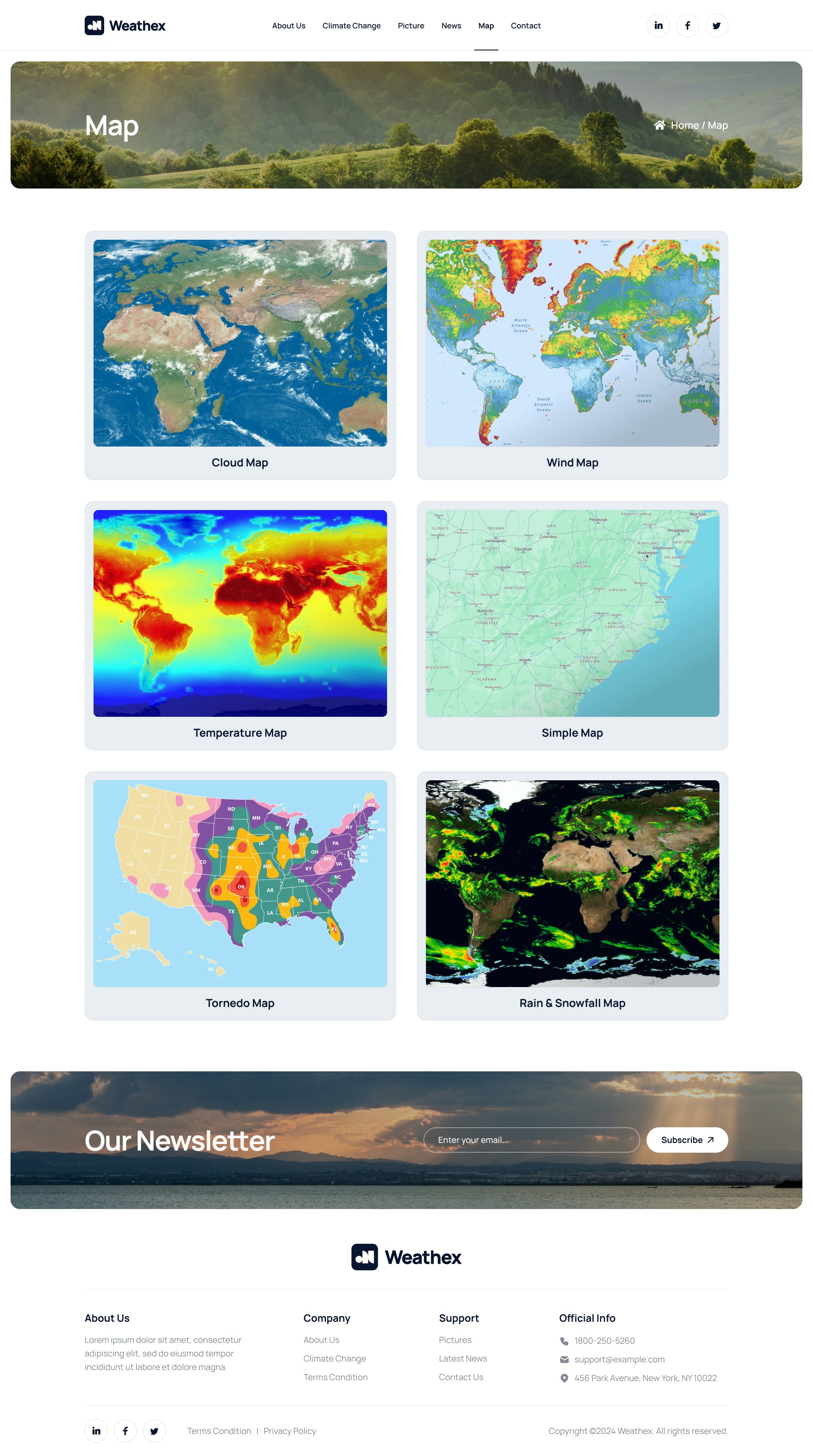 Mídia 4 de Modelo de site da previsão do tempo NextJs