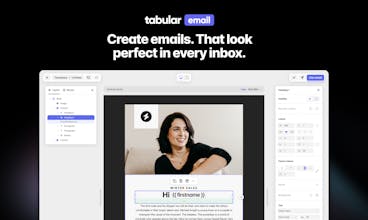 Tabular - A plataforma definitiva de design de email sem código.