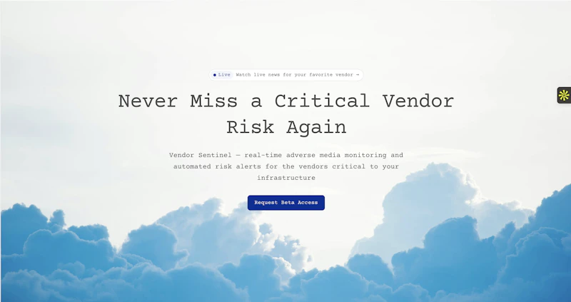 Vendor Sentinel - Early Warning System screenshot 2
