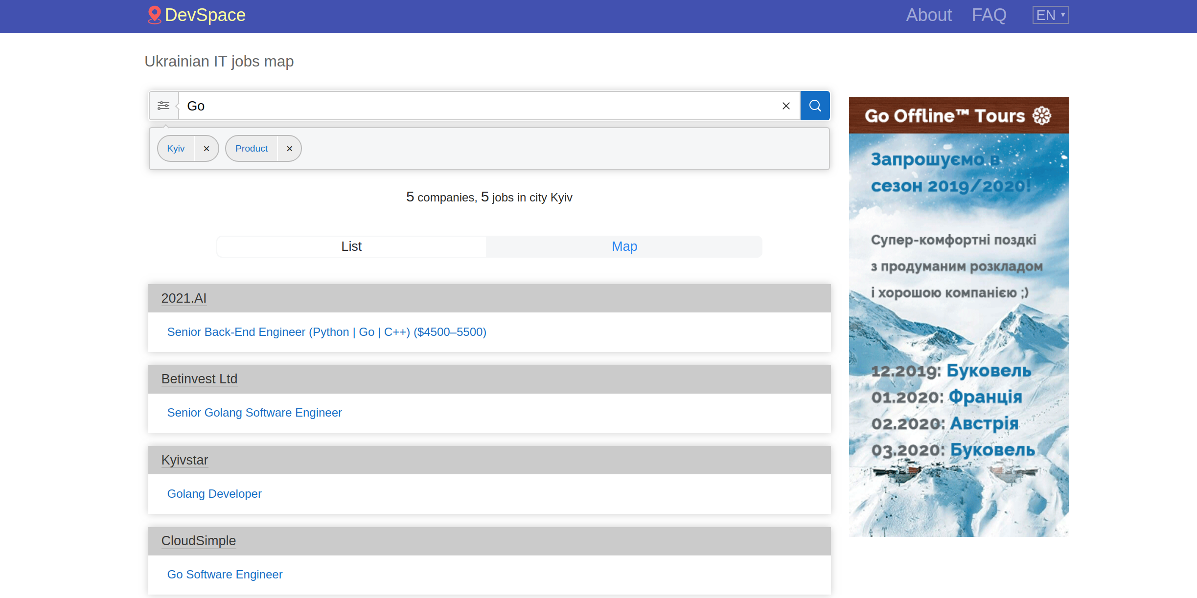DevSpace IT job map gallery image
